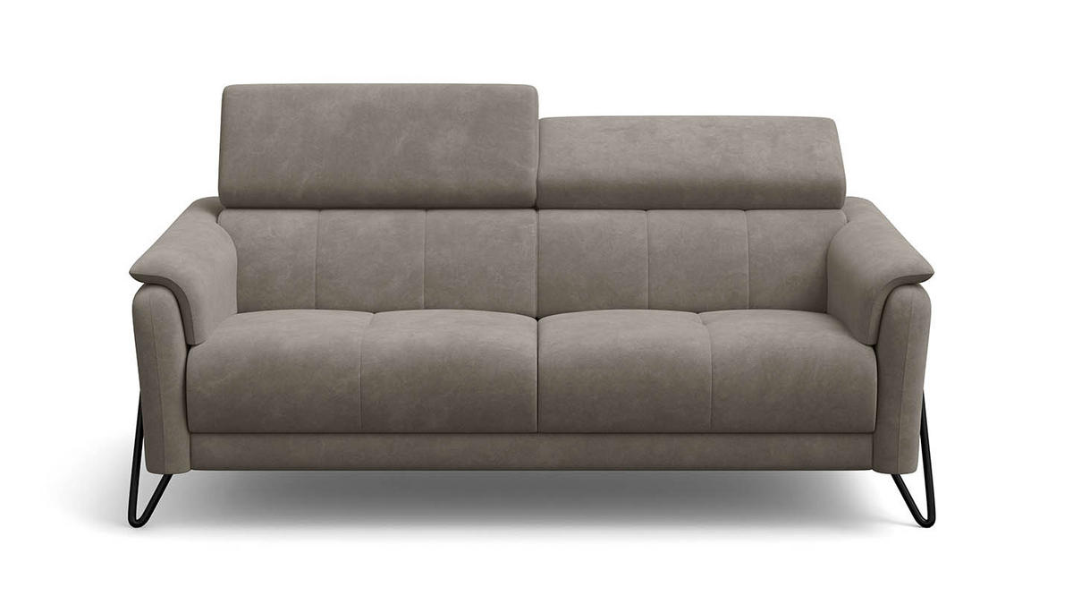 SOFA RODEN 3-Sitzer, beige, Veloursstoff - Beige, Holz/Textil (194/82/103cm) - Wozimo