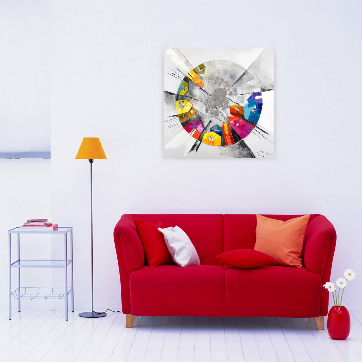 ÖLGEMÄLDE 80/80 cm - Silberfarben, Holz/Textil (80/80cm) - KUNSTLOFT