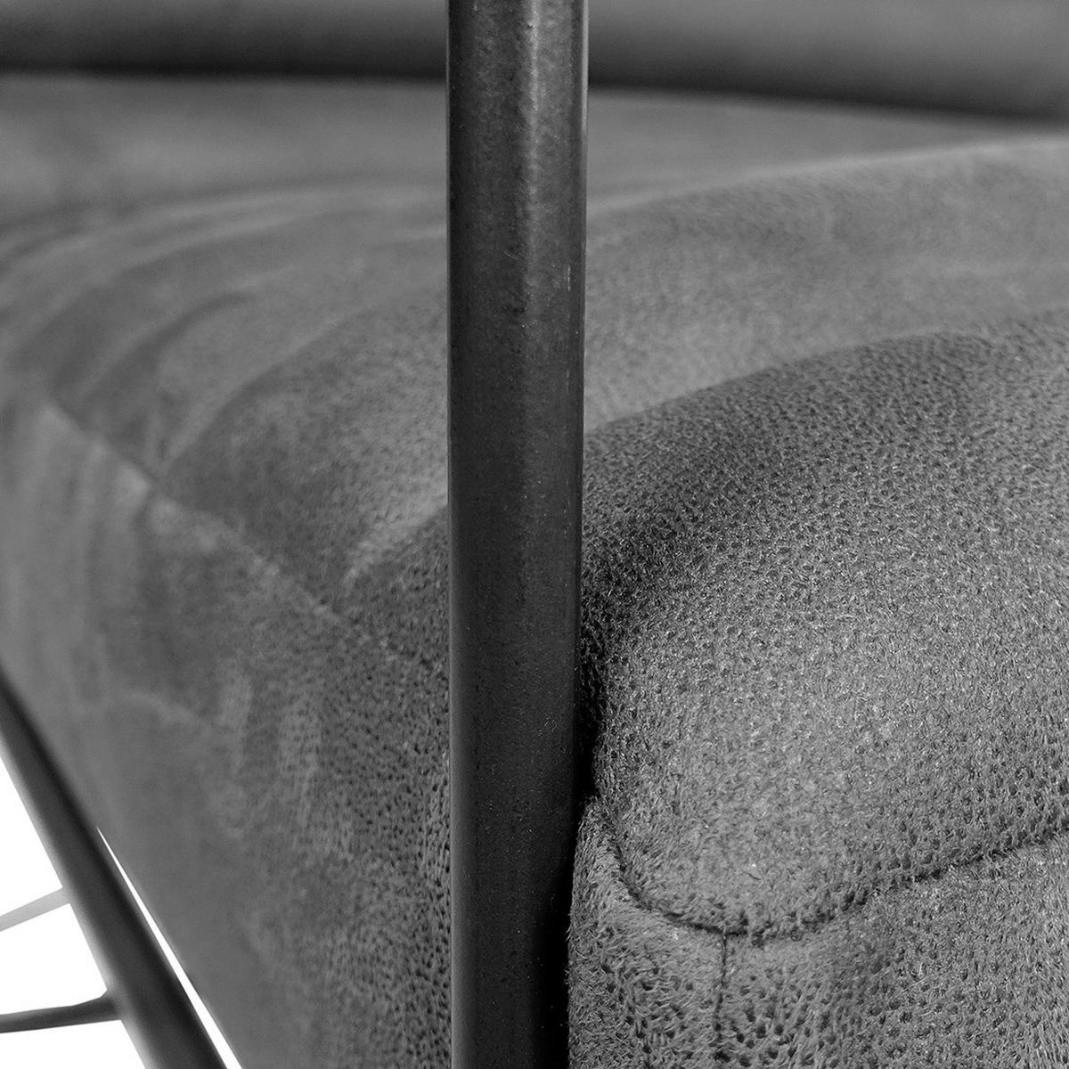 SESSEL - Antiklederlook - Grau, Textil (63/81/78cm) - home24