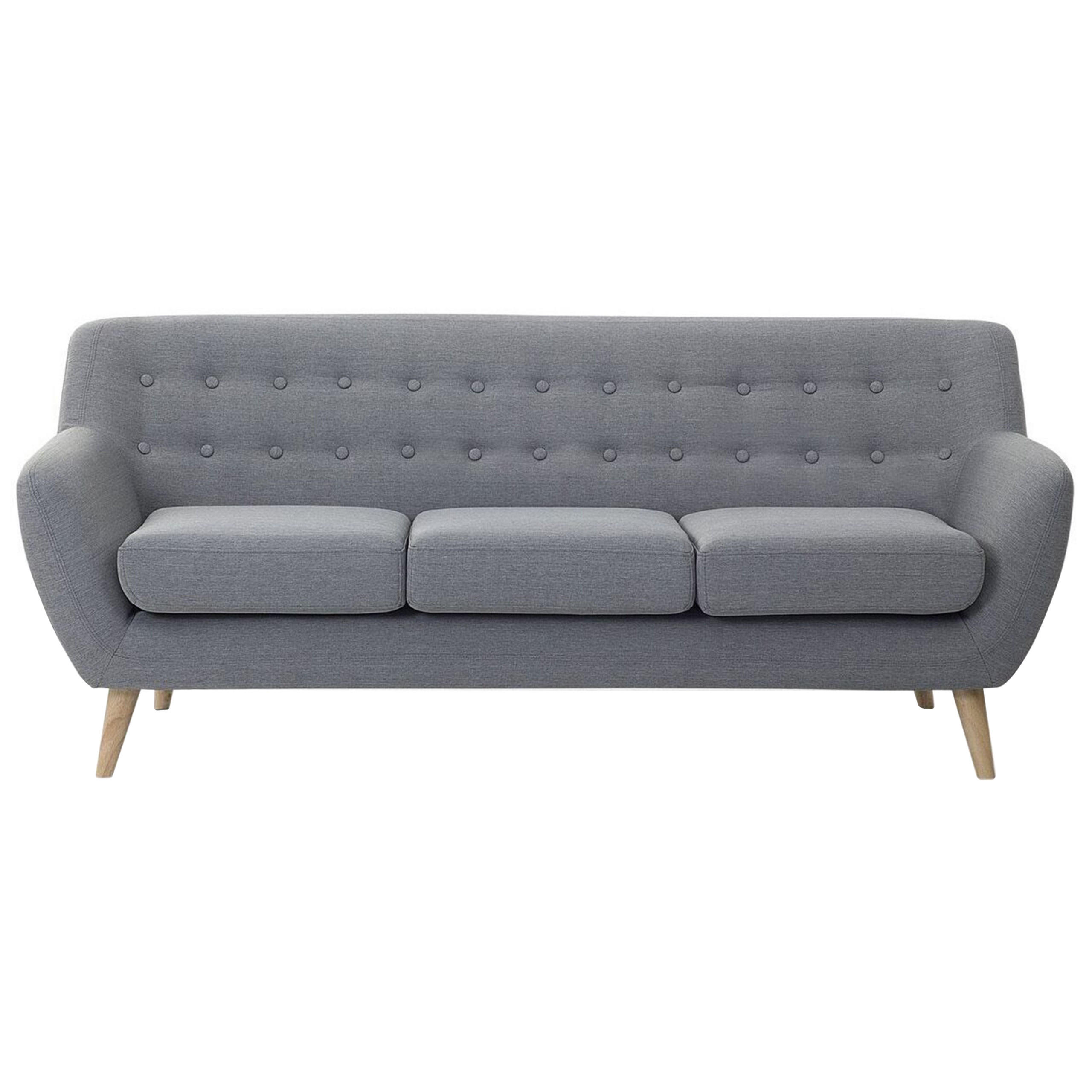 3-SITZER-SOFA Hellgrau/Hellbraun Motala - Hellbraun/Grau, Textil (182/76/83cm) - Beliani