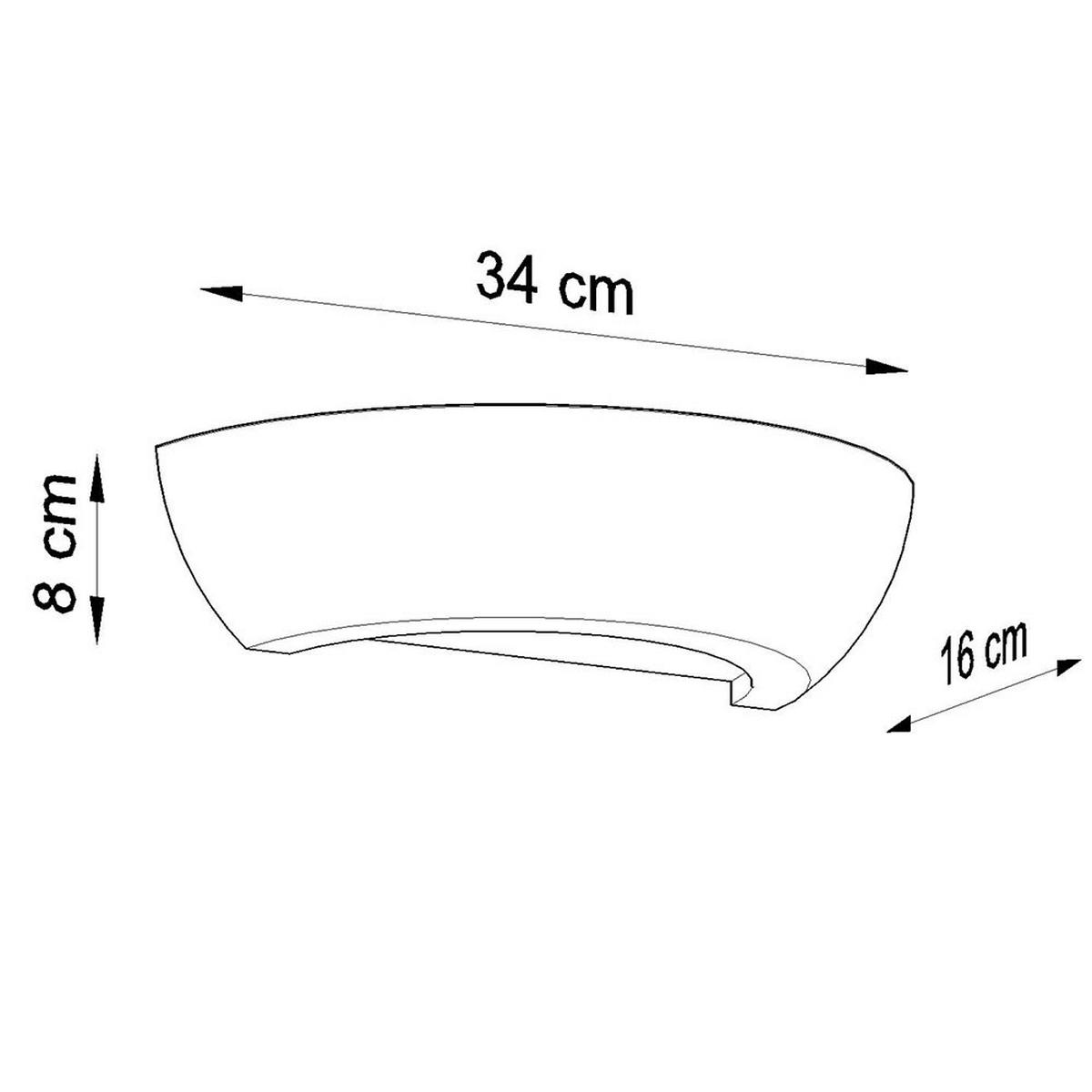 LED WANDLEUCHTE Keramik Weiß - Weiß, Glas (16/8/34cm)