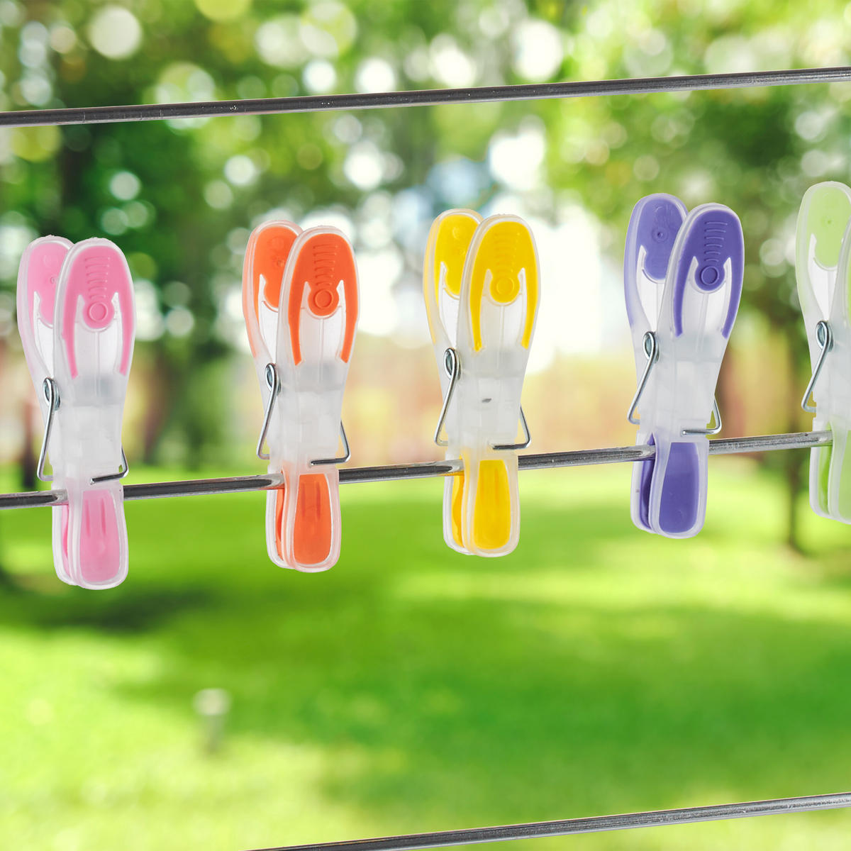 75XWÄSCHEKLAMMERN - Multicolor, Kunststoff/Metall (7/2/3cm) - Relaxdays