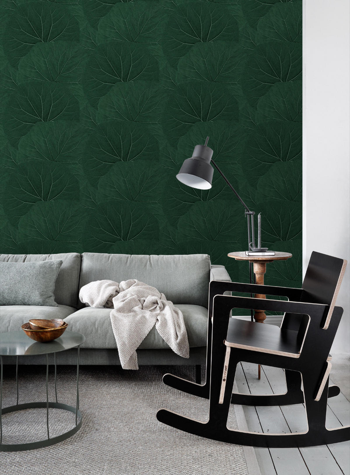 TAPETE große Blätter 53 cm x 10.05 m - Grün, Papier (53/1000cm) - ESTAhome