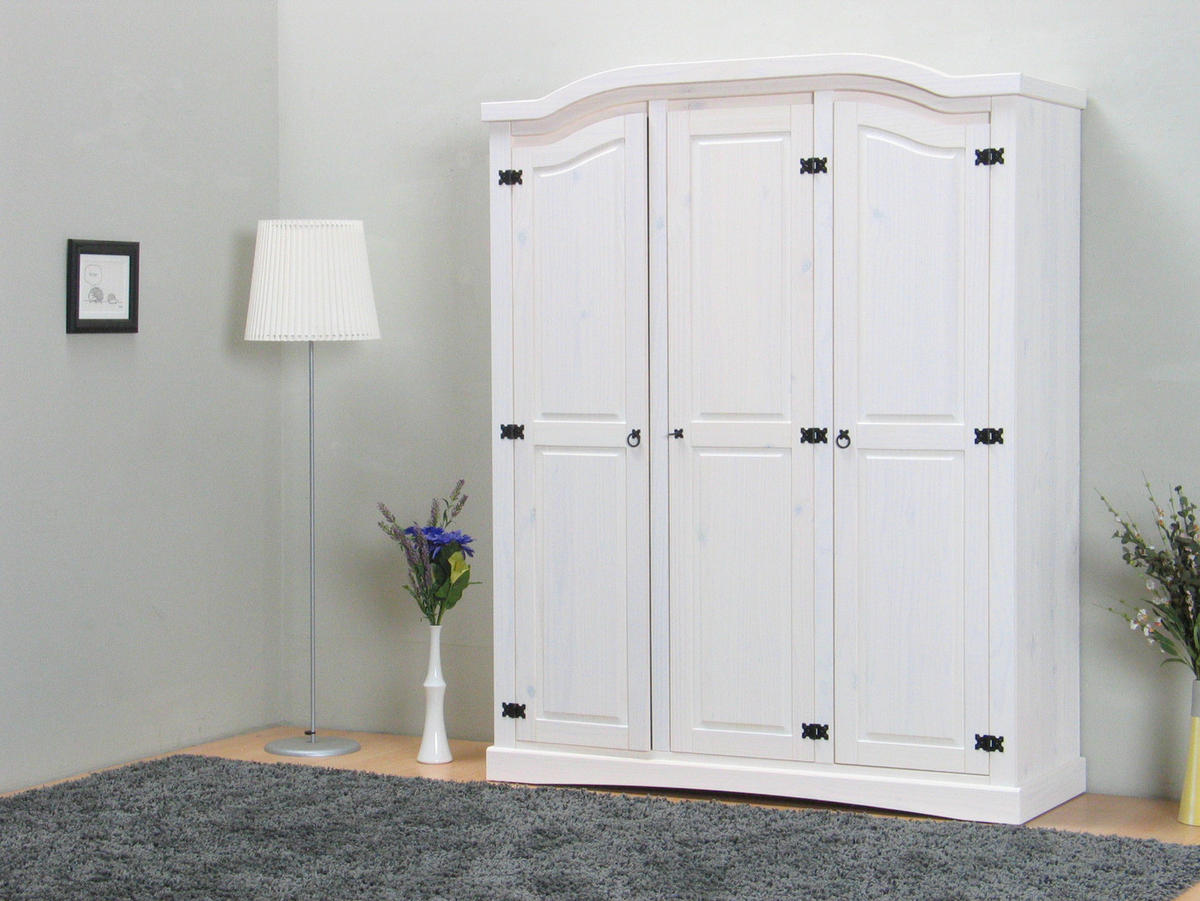 KLEIDERSCHRANK weiss - Weiß, Holz (152/193/54cm) - ebuy24