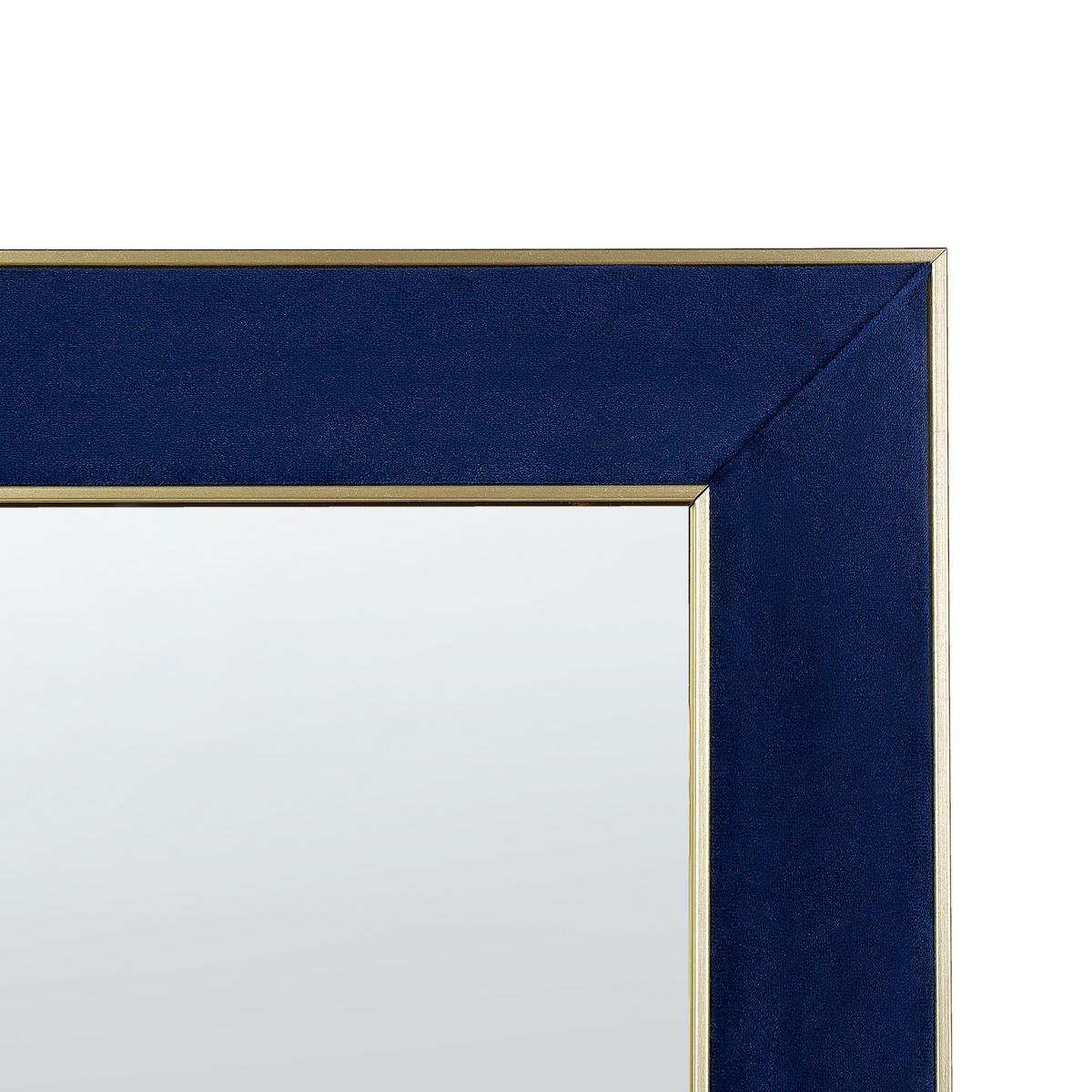 STEHSPIEGEL Samt 50/150 cm marineblau/gold Lautrec - Blau/Goldfarben, Textil (50/150/33cm) - Beliani