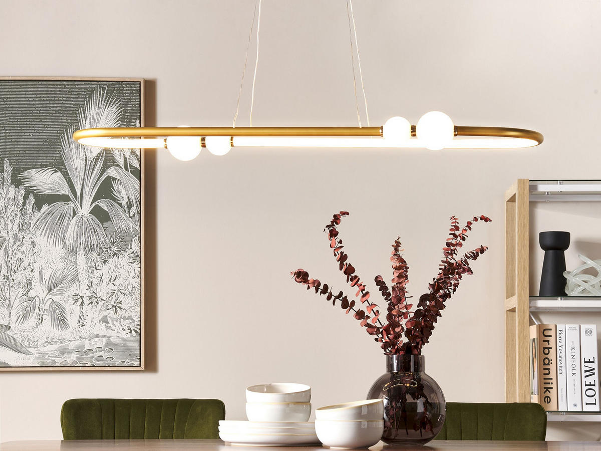 HÄNGELAMPE Feale 22/105/160 cm - Goldfarben, Metall (22/105/160cm) - Beliani