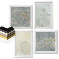 WANDBILDER 4er-Set - 50x50 cm & 40x60 cm Weißer Rahmen - Pastellfarben auf Aquarellleinwand - Weiß, Kunststoff (50/50cm) - ArtPrintCave