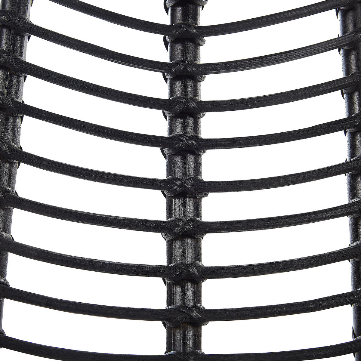 RATTANSTUHL Rattan Schwarz Canora - Schwarz, Naturmaterialen/Metall (64/89/51cm) - Beliani