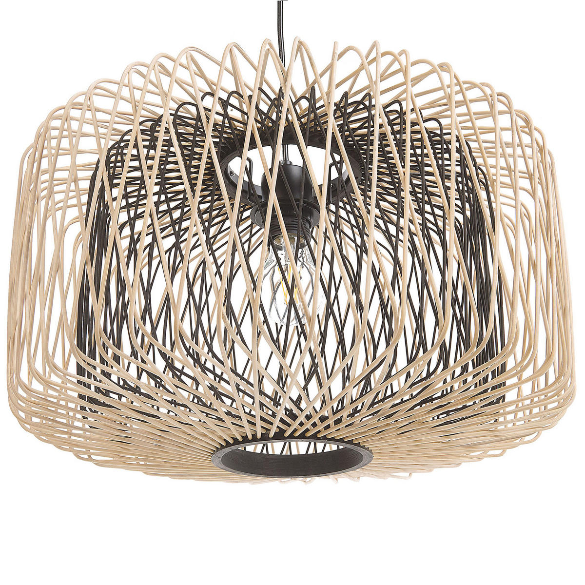 HÄNGELEUCHTE Javari 45/45/120 cm - Hellbraun, Holz (45/45/120cm) - Beliani
