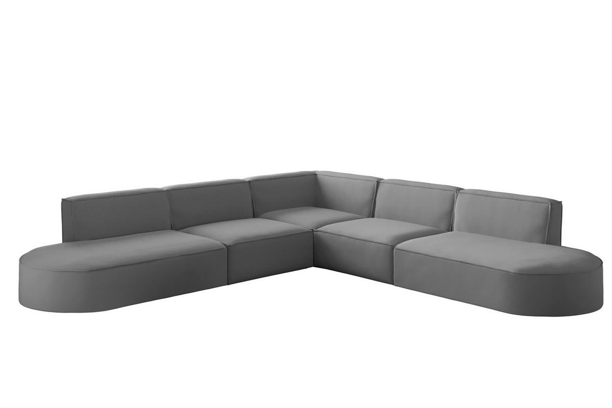 ECKSOFA Universal Palma Opera Velvet - Grau, Holzwerkstoff/Textil (276/276cm) - Fun Möbel