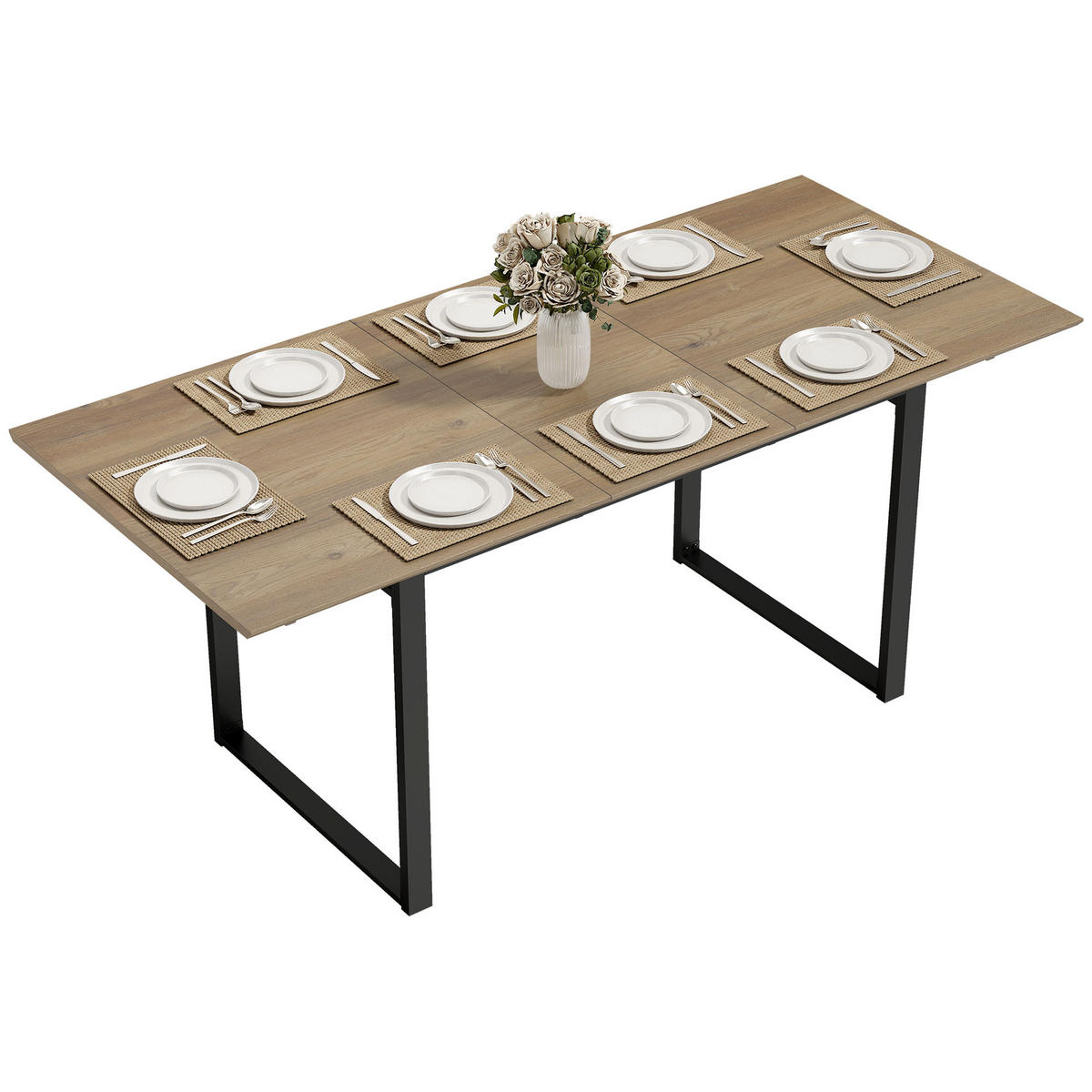 ESSTISCH Holzoptik 1 Stück - Beige, Naturmaterialien (180/80/75cm) - GiPP