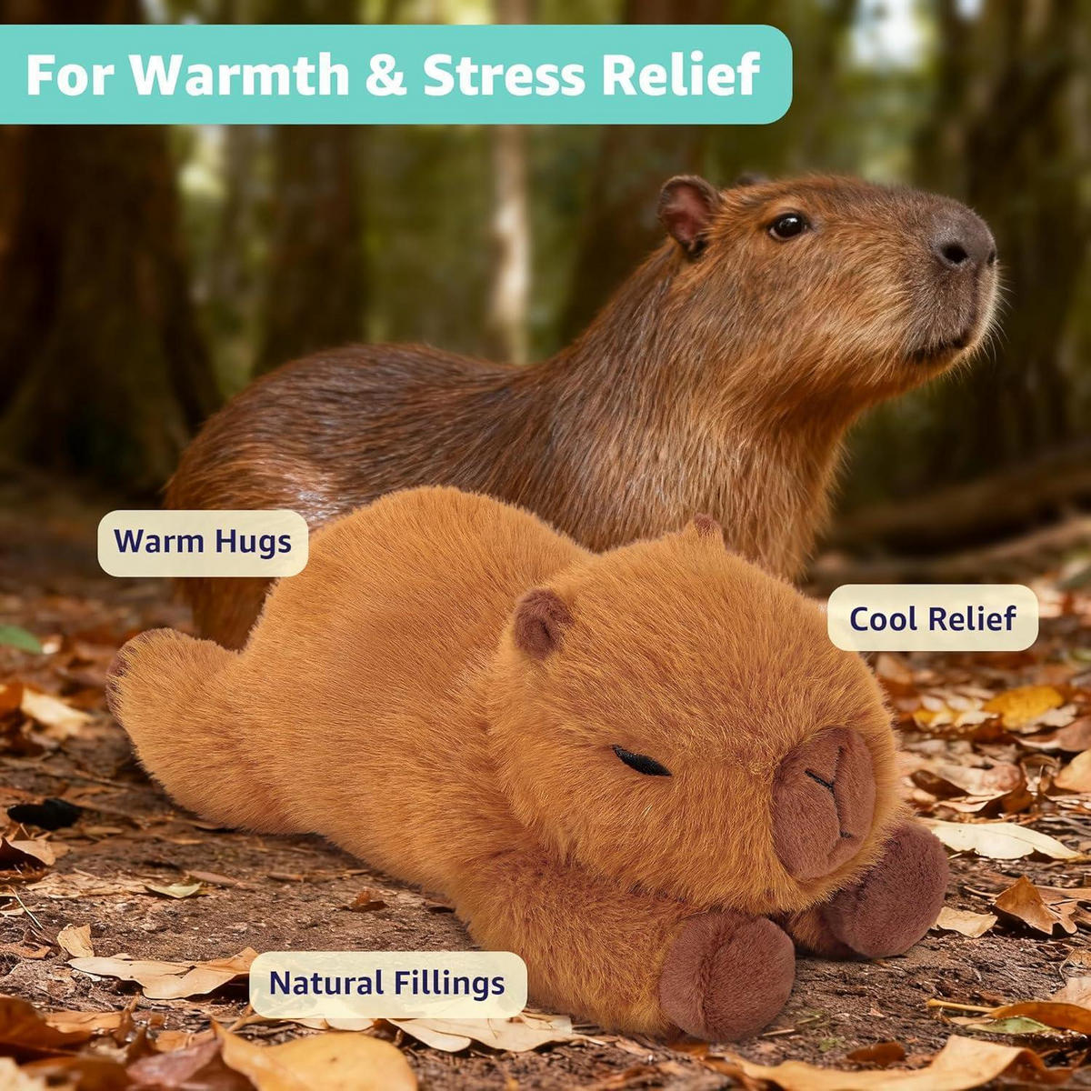 WÄRMEKISSEN Stofftier Capybara 35cm - Braun, Textil (20/40cm)
