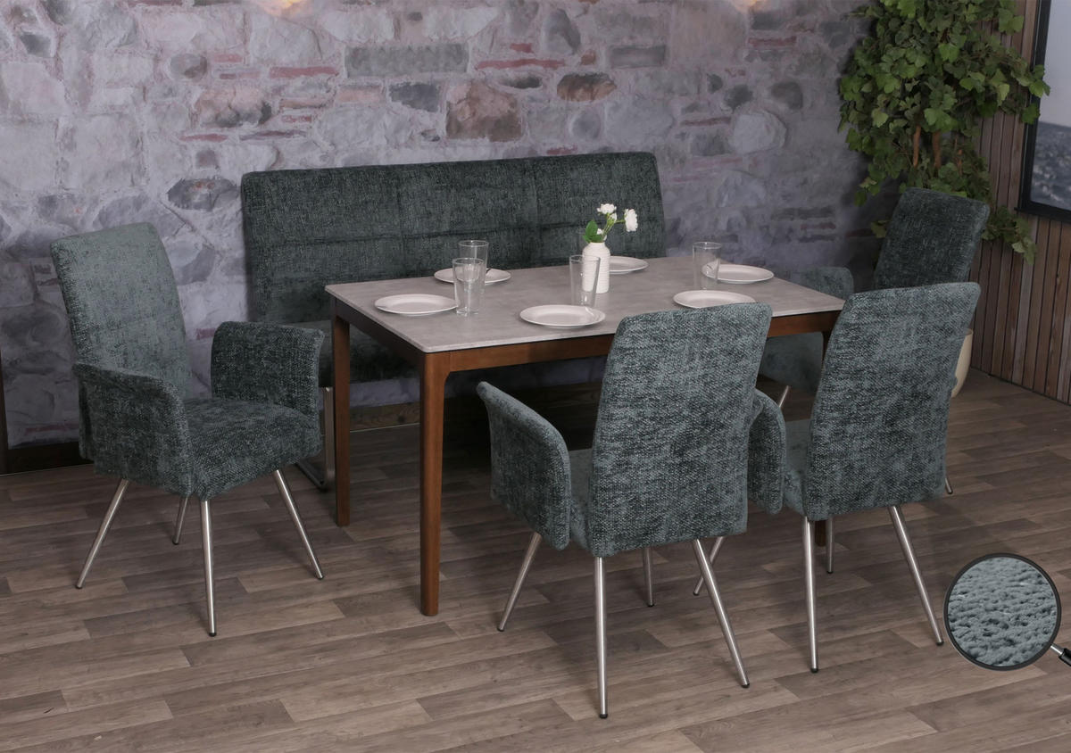 ESSZIMMER-SET Blau 5er-Set - Blau, Textil (160/100/65cm) - MCW