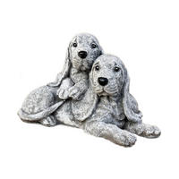 STEINFIGUR Basset Hounds frostfester Steinguss Gartenfigur - Dunkelgrau, Stein (24/16/24cm) - stoneandstyle