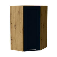 HÄNGESCHRANK Oslo W4/10/60 Eiche Artisan / Indigo Matt 60 / 60 / 96cm - Eiche Artisan/Dunkelblau, Holz/Holzwerkstoff (60/96/60cm) - Feldmann-Wohnen