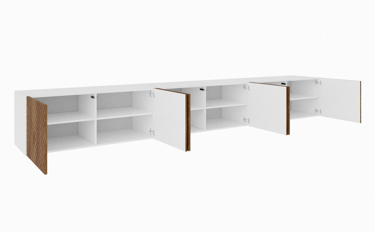 TV-SCHRANK KLER - Wildeiche/Weiß, Holzwerkstoff (300/41/40cm) - Meblini