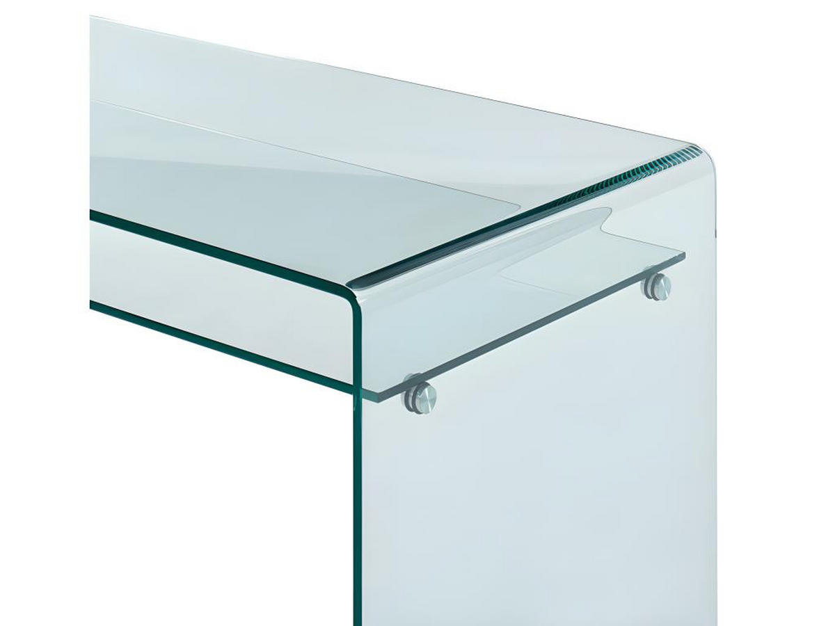 SCHREIBTISCH mit 1 Ablage - Glas - STILEOS - Transparent, Glas (120/60/75cm) - Vente-Unique