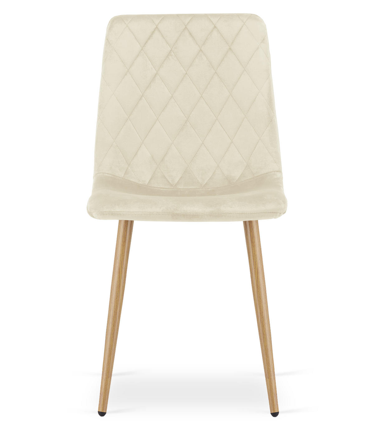 ESSZIMMERSTUHL 2-er Set TURIN hellbeige Sitzfläche, Beine in Holzfarbe - Hellbraun/Eichefarben, Textil (44.5/88.5/53cm) - Valora