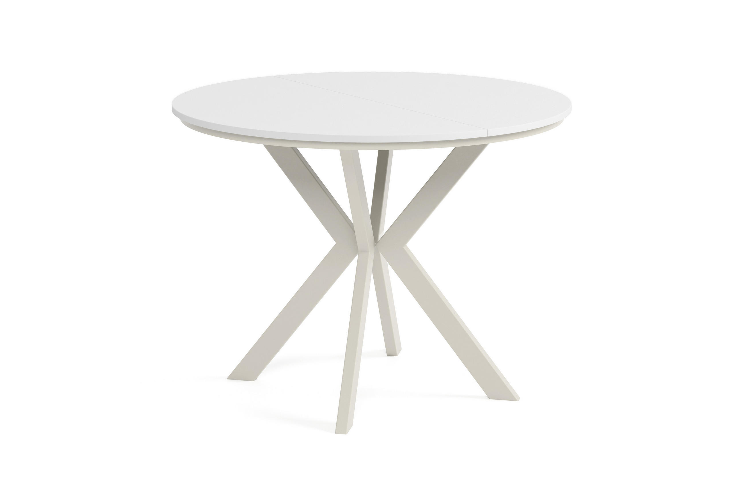 ESSTISCH EVO mit Felge - Kaschmir/Weiß, Holzwerkstoff/Metall (100/100/76cm) - Meblini