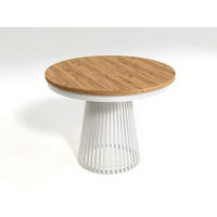 ESSTISCH TRAVIS Ausziehbar 100 - 180 / 100 x 76,6 cm - Weiß/Naturfarben, Holz (100/100/76.6cm) - MASSENO