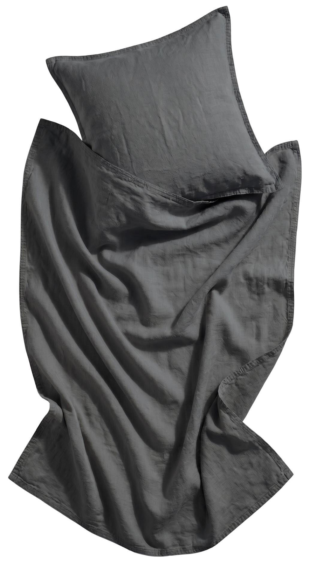 Carpe Sonno BETTWÄSCHE ohne beziehen 150x220 cm aus 100% Baumwolle, Sommerbettwäsche mit Bettdecke ohne Bezug nutzbar, Sommer Bettbezug Anthrazit jetzt nur online ➤