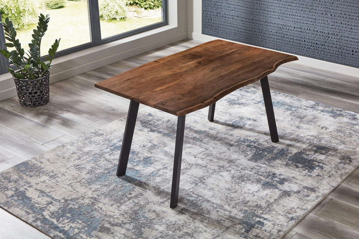 ESSTISCH LAXMI - Schwarz/Braun, Holz/Metall (80/140/77cm) - SAM
