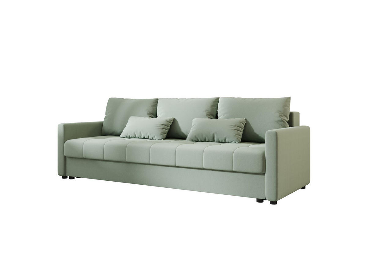 SOFA MOS mit Schlaffunktion COSMIC 16 mit Stauraum - Hellgrün, Textil (84/72/220cm) - Bedante