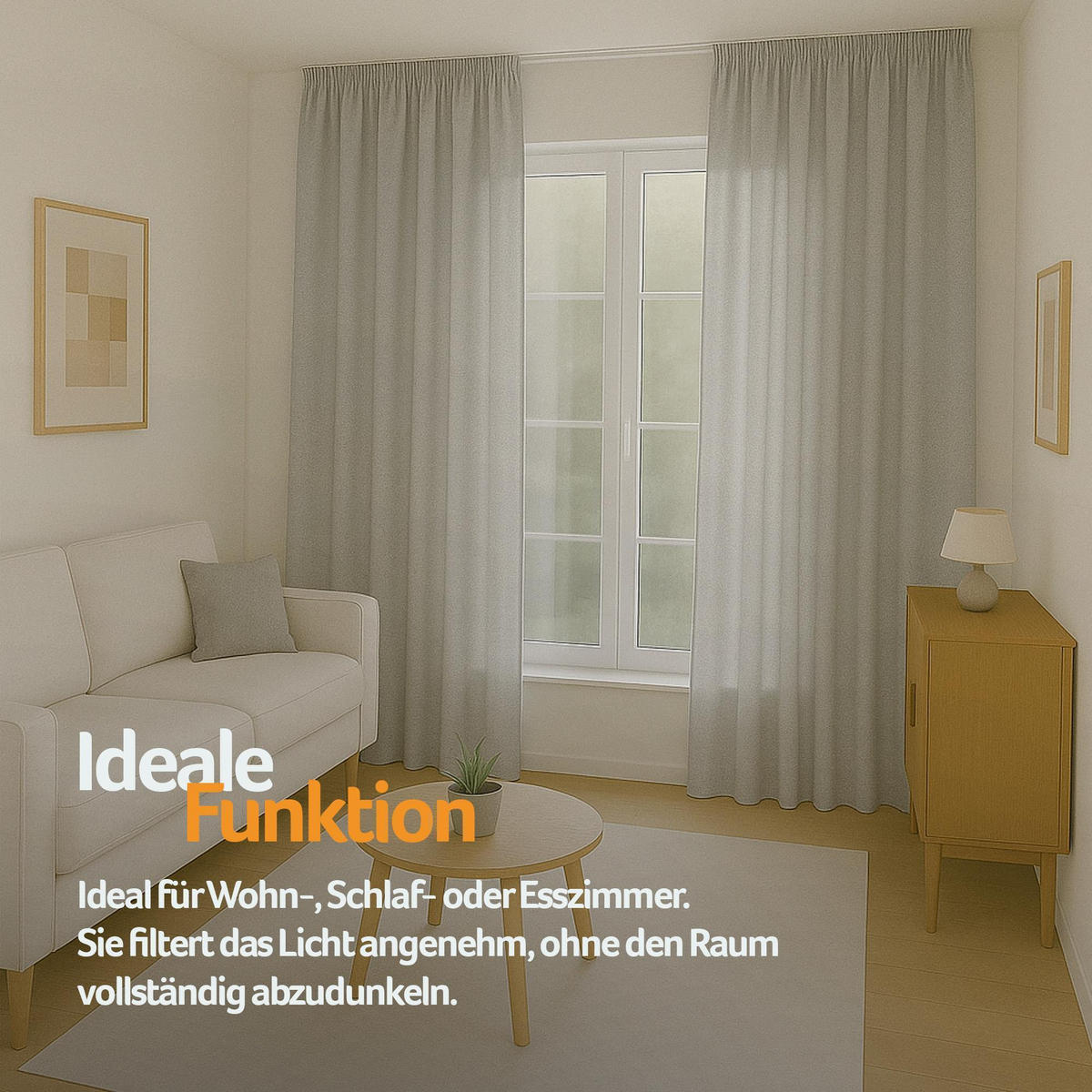 GARDINE Universalband "blickdicht" 2er Pack Hellgrau 140x175 cm - Hellgrau, Textil (140/175cm) - Bestlivings