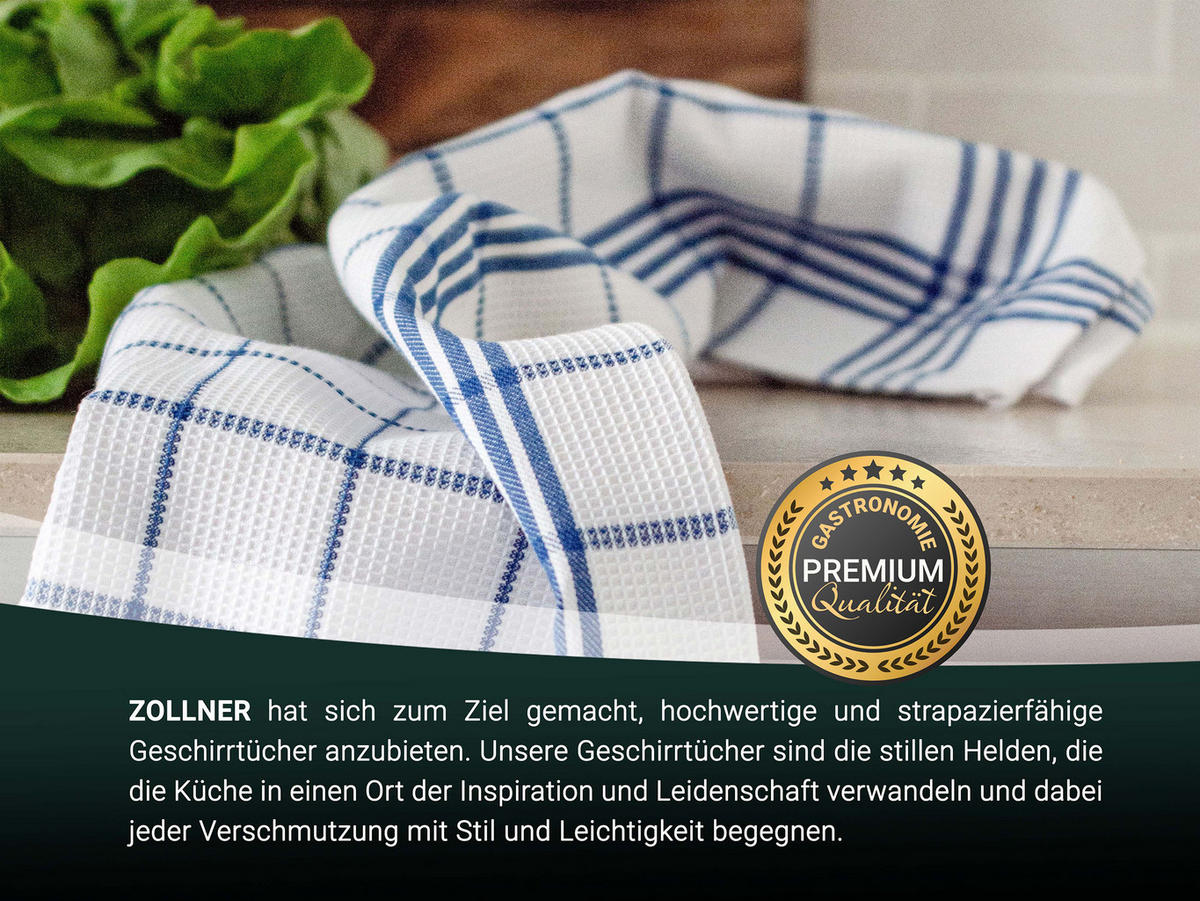 GESCHIRRTÜCHER, 5er-Set, 50x70 cm, 100% Baumwolle, Blau - Blau, Textil (50/70cm) - Zollner
