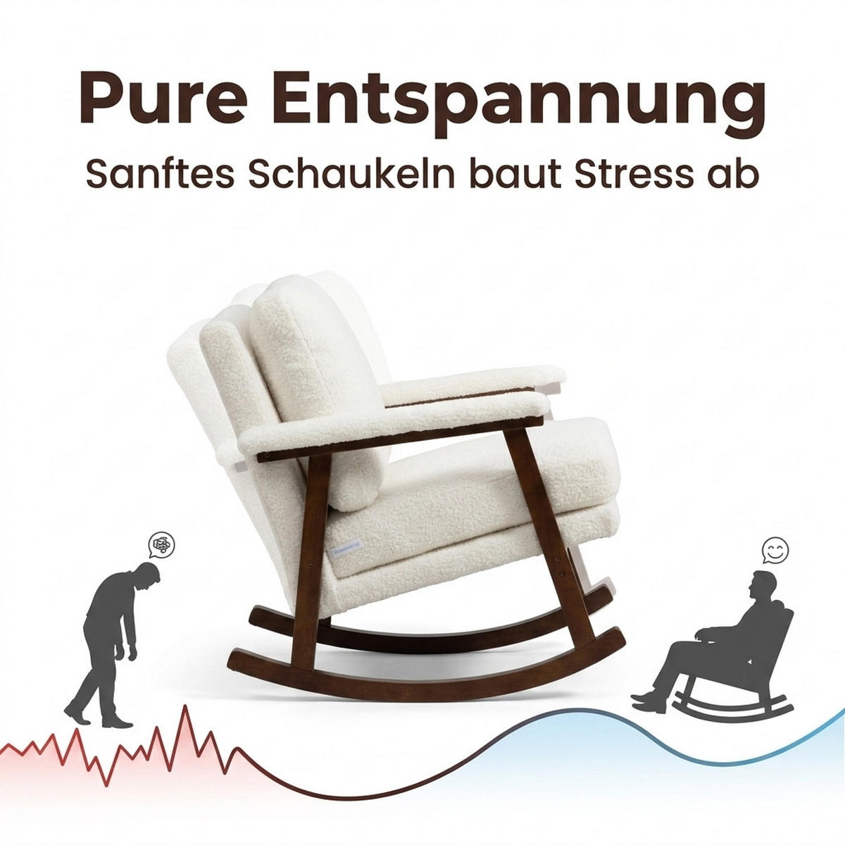 SCHAUKELSTUHL Weiß Samt - Weiß, Textil (73/80/83cm) - Oxeza
