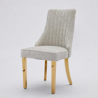 ESSZIMMERSTUHL 2er-Set mit hoher Rückenlehne Chenille Beige - Beige, Metall (50/95/65cm) - Meubliv