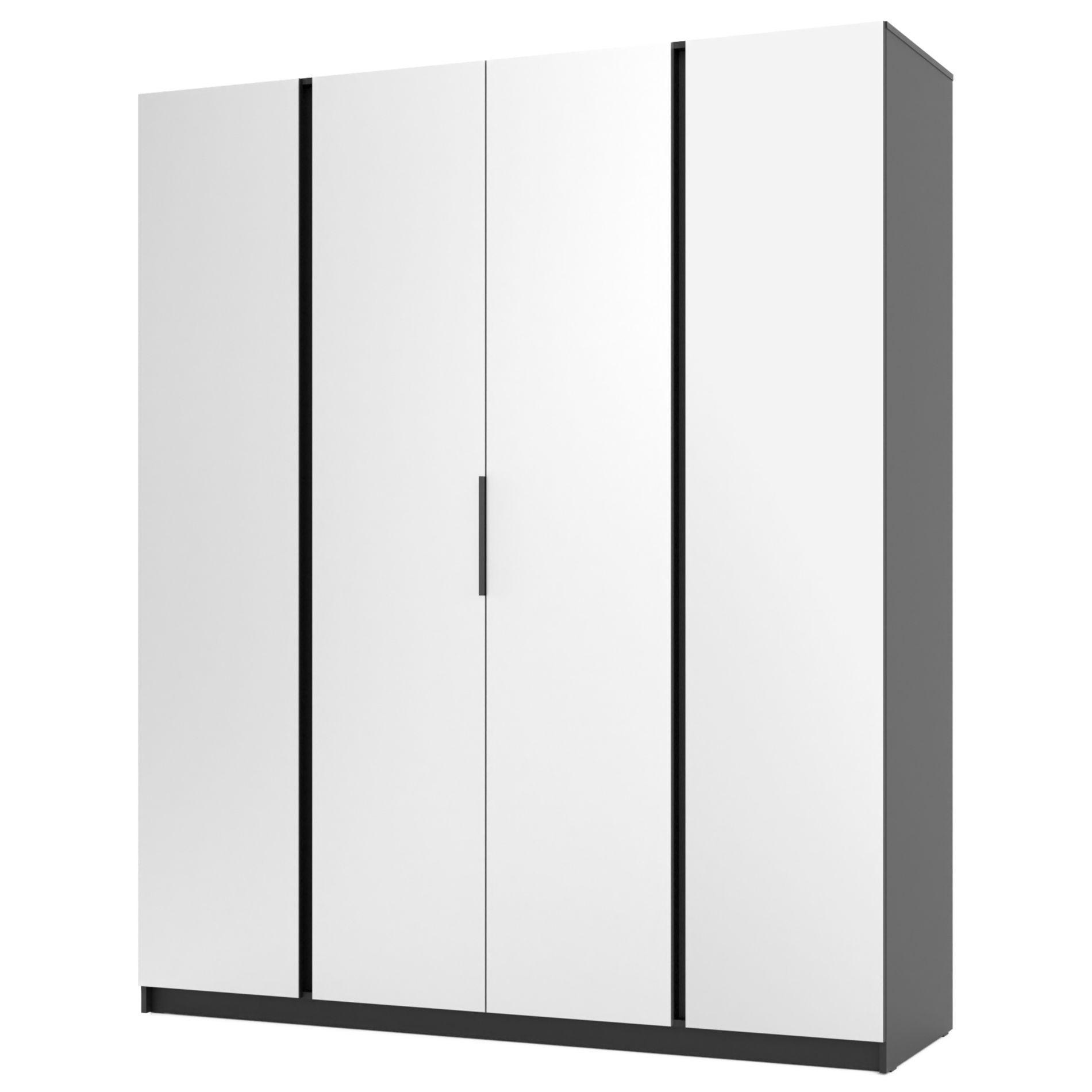 KLEIDERSCHRANK Kaja Schwarz 200 cm - Schwarz, Holzwerkstoff/Metall (200/239/61.9cm) - Selsey