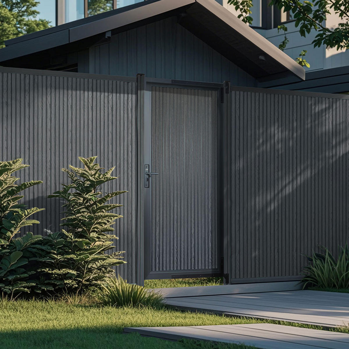 GARTENTOR CALLATOR PREMIUM - Vertikal - Anthrazit, Kunststoff (180/185cm) - Home Deluxe