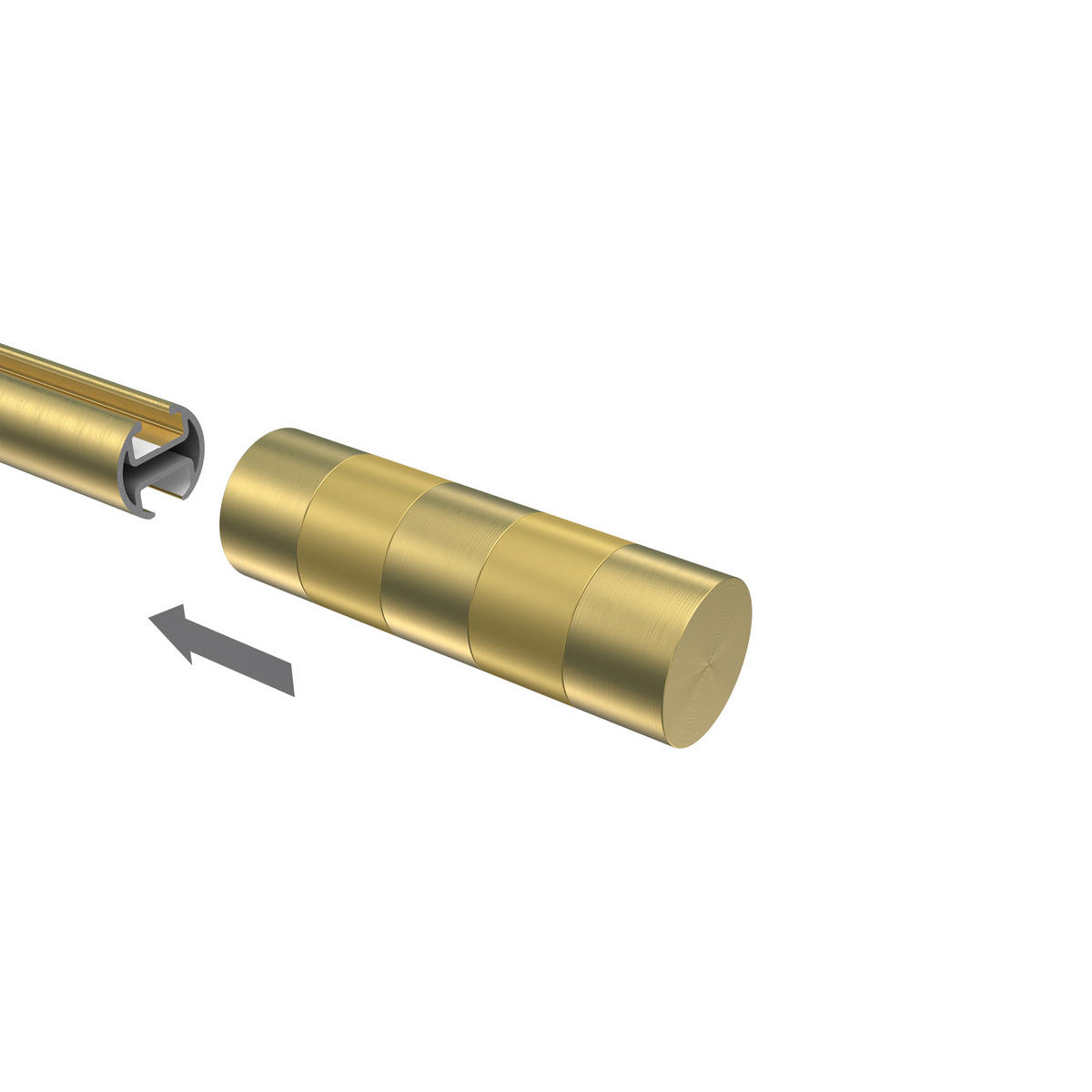 ENDSTÜCKE FÜR GARDINENSTANGEN 20 mm Ø, Mavell Messing-Optik/Satin-Gold, Packung 2 Stück - Messingfarben/Goldfarben, Metall (8.2/2.6/2.6cm) - INTERDECO