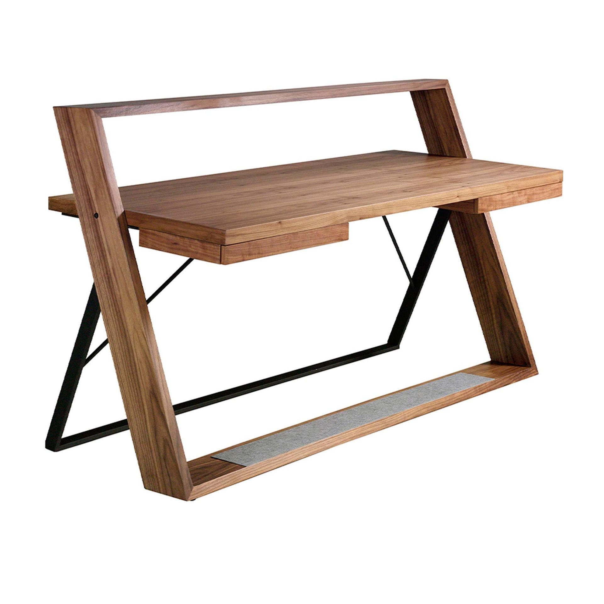 SCHREIBTISCH Schreibtisch aus Nussbaum und schwarzem Stahl 176/76/105 cm - Walnussfarben, Holz (76/176/105cm) - ANGEL CERDA