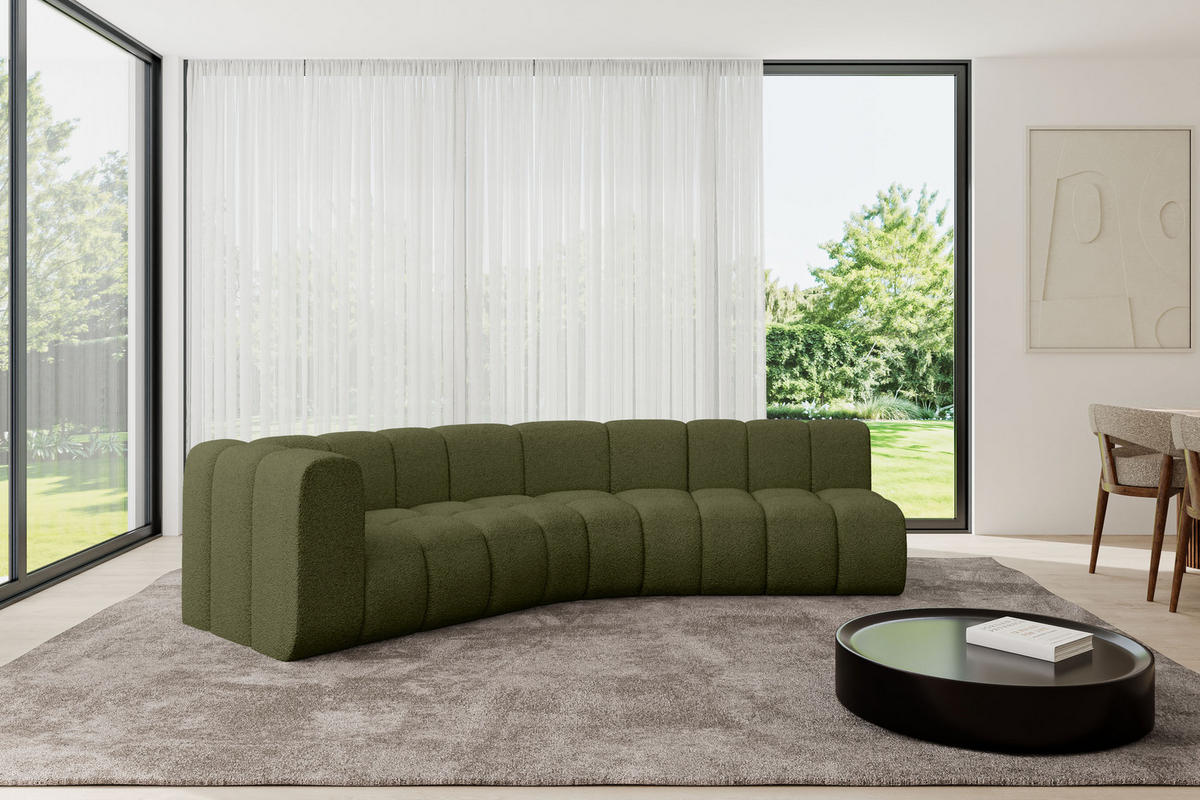 ECKSOFA modulares Sofa Karex-L1 - 308x194x70 cm Grün - Grün, Holzwerkstoff/Textil (308/194cm) - ALTDECOR