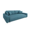 BIGSOFA Emma Türkis Cord - Türkis/Schwarz, Holz/Kunststoff (234/78/122cm) - S-Style Möbel