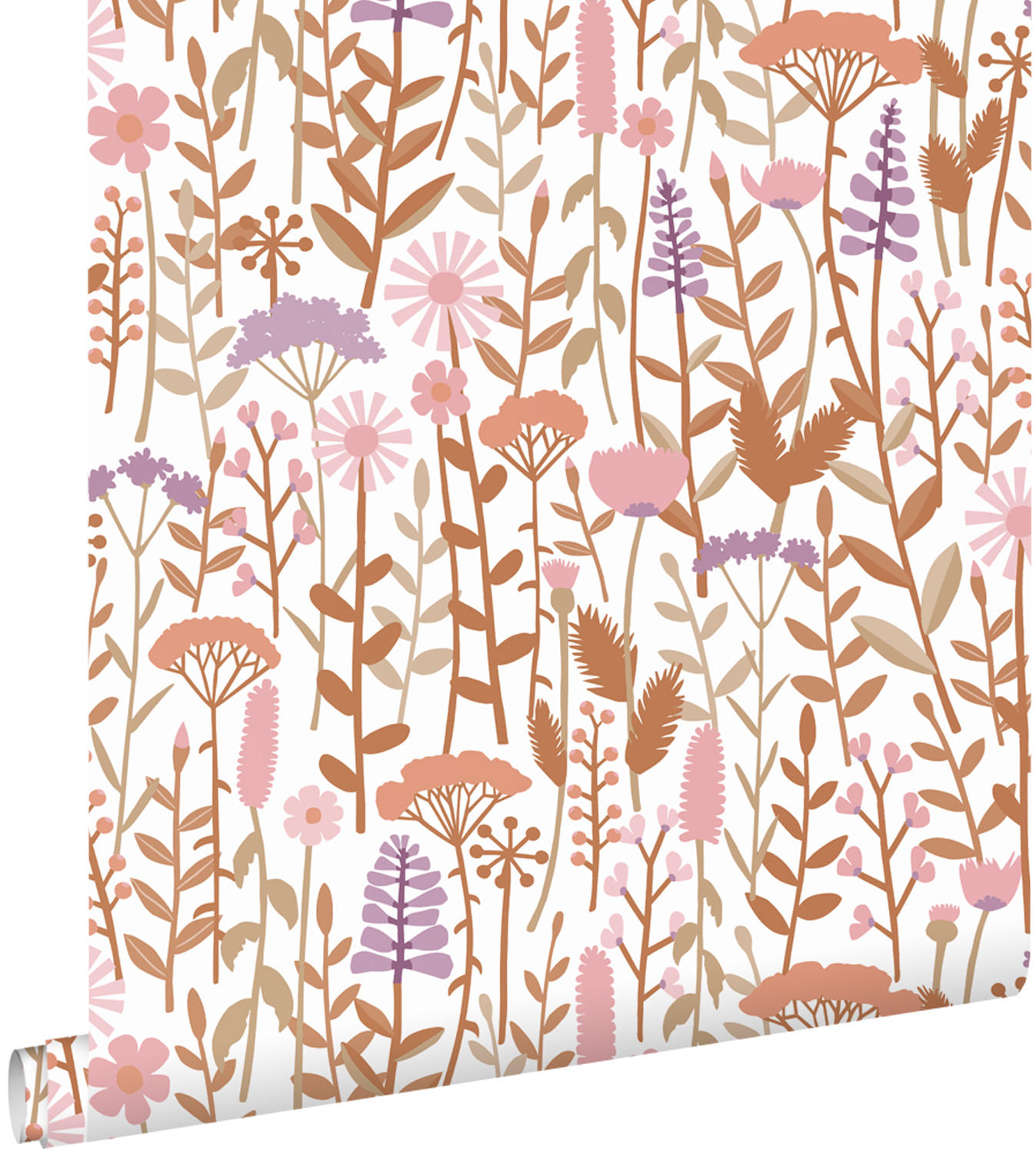 TAPETE Feldblumen 50 x 900 cm - Terracotta, Papier (50/0.1cm) - ESTAhome