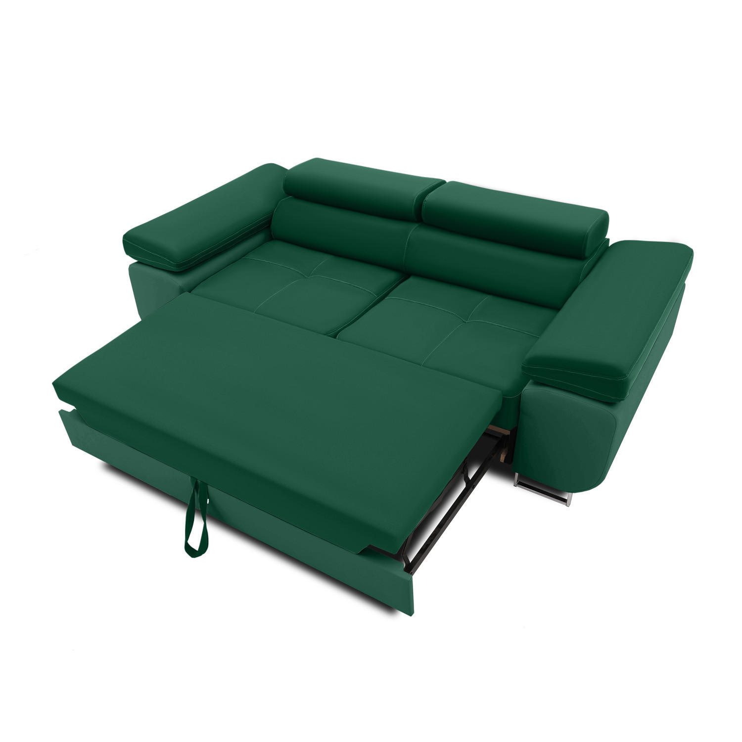 SOFA 2-SITZER MIT SCHLAFFUNKTION RIGATTO Dunkelgrün - Dunkelgrün, Textil (100/71/209cm) - Mebligo