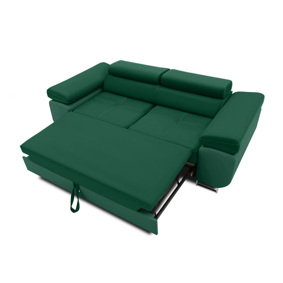 SOFA 2-SITZER MIT SCHLAFFUNKTION RIGATTO Dunkelgrün - Dunkelgrün, Textil (100/71/209cm) - Mebligo