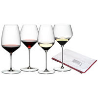 WEIN-TASTING-SET + POLIERTUCH Veloce transparent 4er Set - Transparent, Glas (0.001L) - Riedel