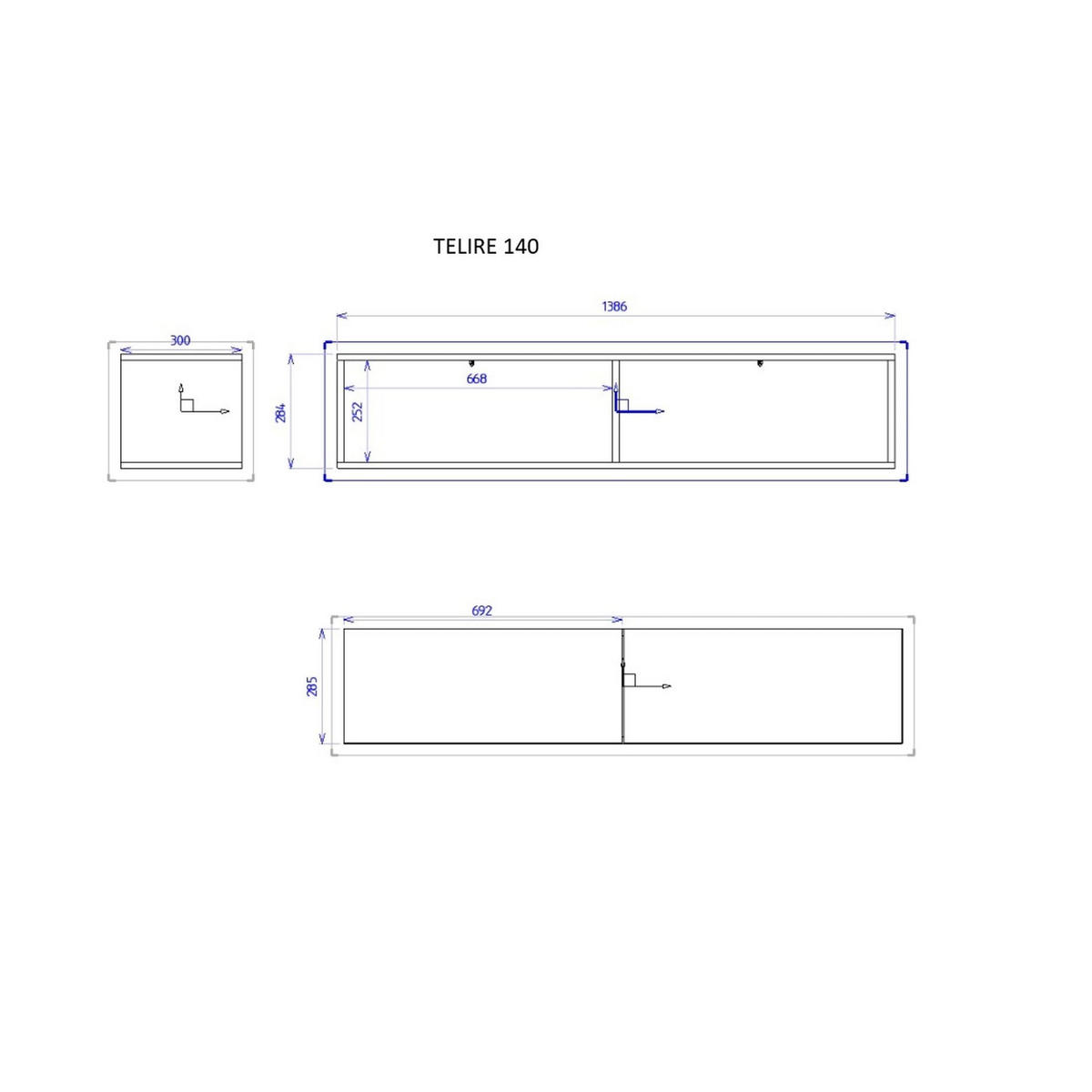 TV-HÄNGEBOARD Telire Greige 138/30/32 cm - Taupe, Holzwerkstoff (138.6/30/31.6cm) - Selsey