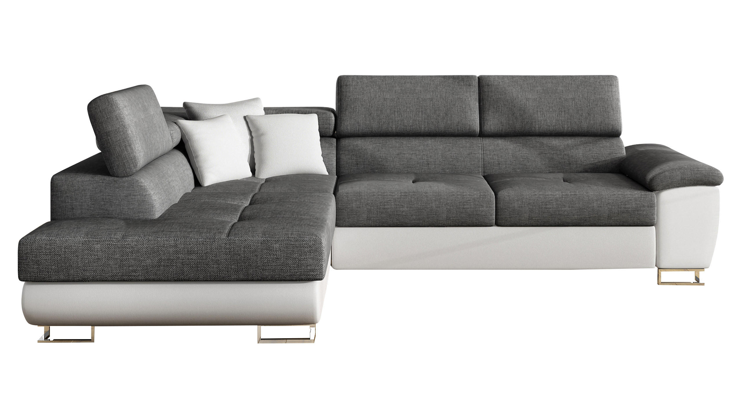 ECKSOFA Cotere Lux, Seite: Links - Grau, Holz/Textil (270/202cm) - MIRJAN24