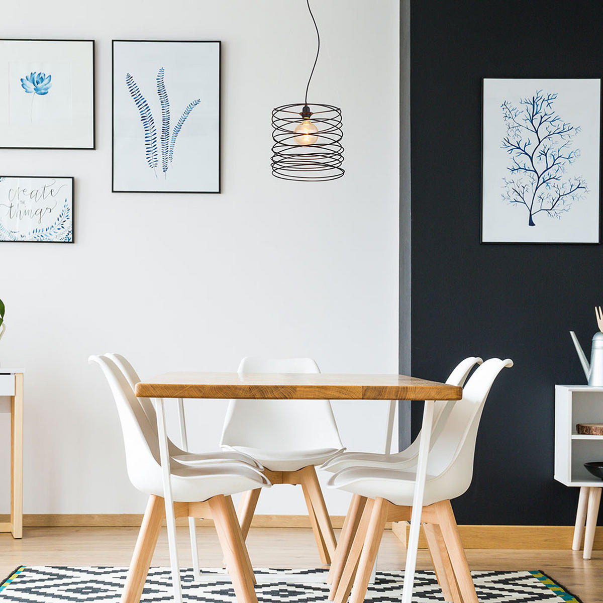 LED HÄNGELEUCHTE Metall Schwarz matt - Schwarz, Metall (35/35/128cm) - Globo Lighting