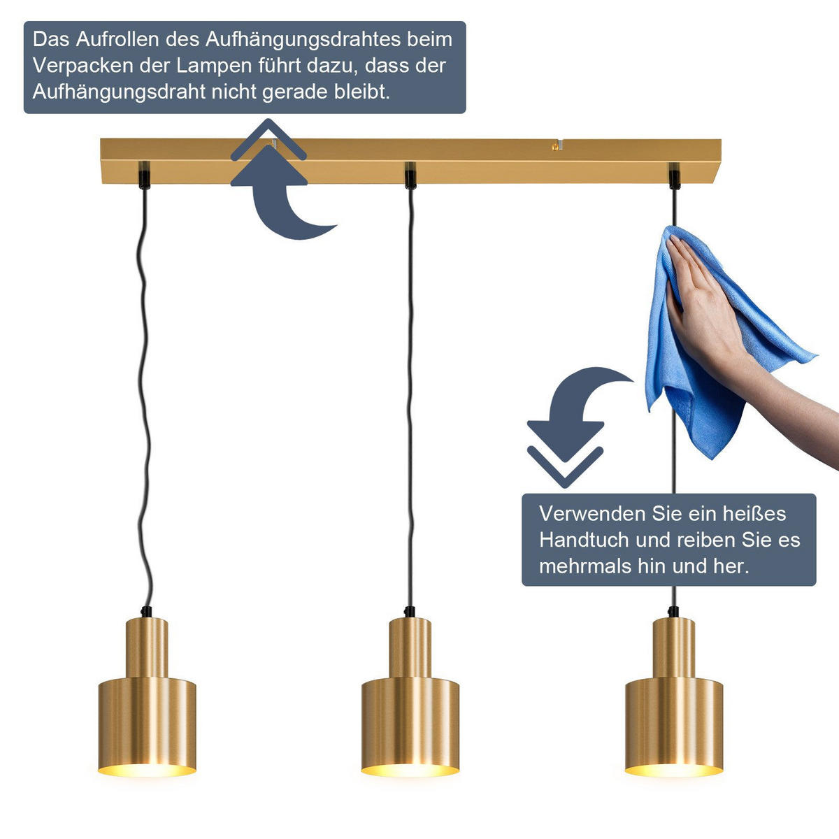 ZÁVĚSNÉ SVÍTIDLO Ybanez 12/65/143cm - zlatá, kov (12/65/143cm) - Nettlife