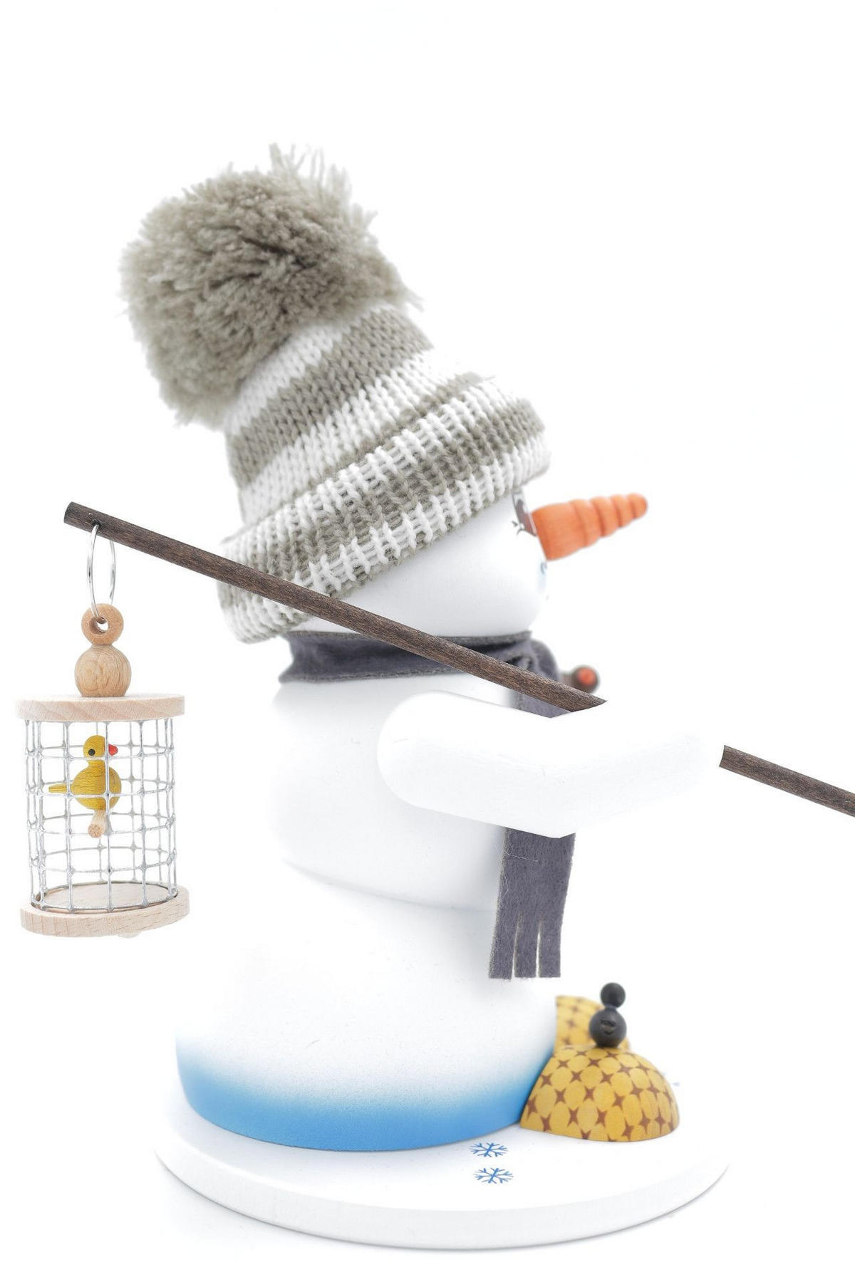 RAUCHFIGUR Schneemann Weiß Vogelhändler 19 cm - Multicolor, Holz (15/19/0.1cm)