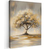 LEINWANDBILD Gemälde - Baum - Abstrakt - Blätter Room Decor 30x40 cm - Beige, Textil (30/40cm) - MuchoWow