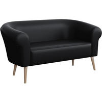 SOFA Emilia (2-Sitzer) - Buchefarben/Schwarz, Holzwerkstoff/Buchenholz (136/70/57cm) - Meblini