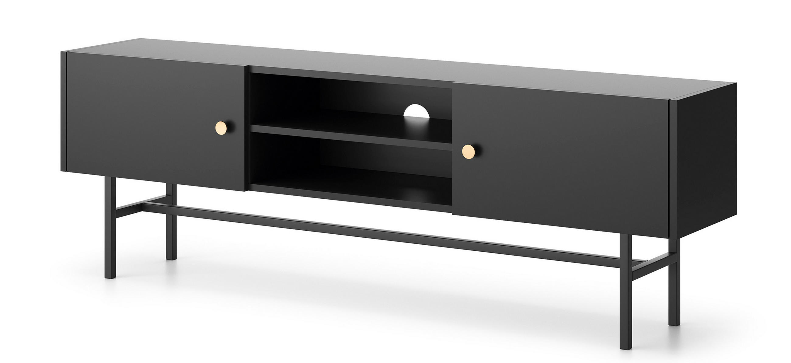 AX Living Lowboard Schwarz 155x52x35 cm