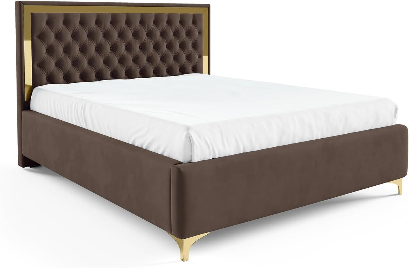 POLSTERBETT ARONA - Braun, Textil (120/200cm) - Meblini